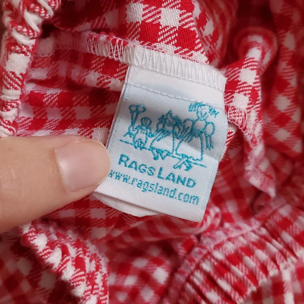 Rags Land Red Gingham Christmas Santa Matching Set Outfit Sz3